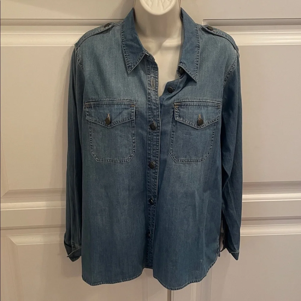 Cabi Jeans McQueen denim shirt sz xl - Picture 3 of 7